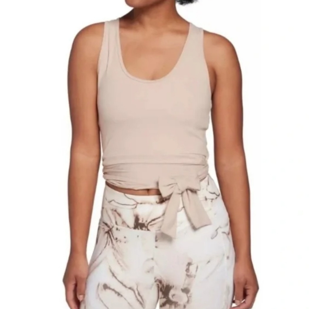 Calia by Carrie Energize Tie Front Top in sand